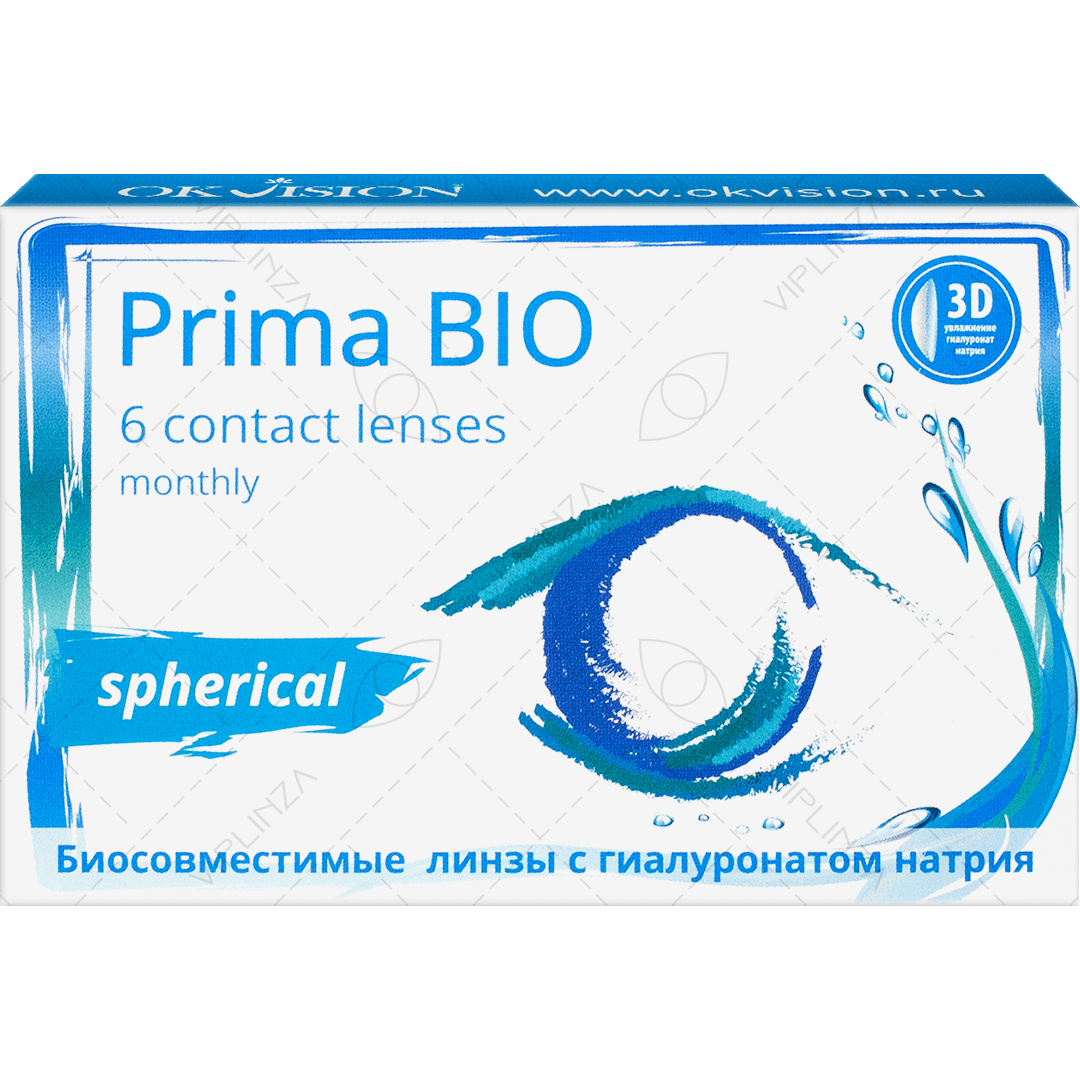 Контактные линзы OKVISION prima Bio (6 линз) -3, 8.8. ОКВИЖЕН линзы Прима био. Биосовместимые линзы с гиалуроном натрия OKVISION prima Bio. OKVISION prima Bio (6 шт.) (Биосовместимые линзы с гиалуроном натрия). Okvision bi focal